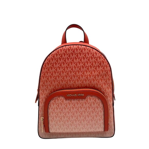 Michael Kors Red Clay Jaycee Zip Pocket Backpack Bag - Picture 1 of 11